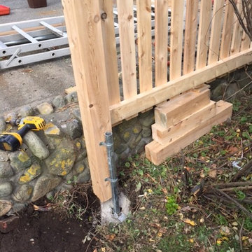 Cedar spaced board fence