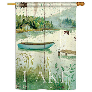 At the Lakeside Nature, Everyday House Flag 28"x40"