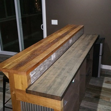 Home Bar Reclaim Top with Butcher Block Counter Top