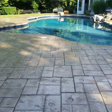Stamped Concrete Patio Sealed with Armor AR350 Satin Sheen Sealer by Foundation