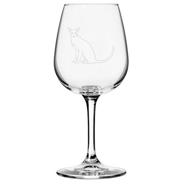 Oriental Shorthair, Sitting Cat All Purpose 12.75oz. Libbey Wine Glass