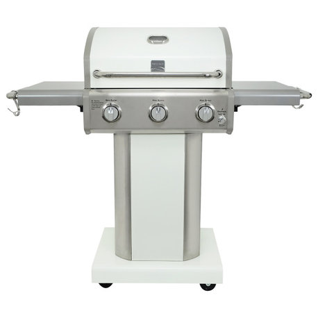 Kenmore 3 Burner Gas Grill with Side Shelves, Pearl