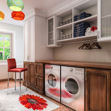 Transitional Laundry Room