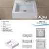 ADM Square Freestanding Sink, White, 19", Matte White