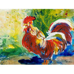 Betsy Drake - Red Rooster Door Mat 18x26 - These decorative floor mats are made with a synthetic, low pile washable material that will stand up to years of wear. They have a non-slip rubber backing and feature art made by artists Dick Hamilton and Betsy Drake of Betsy Drake Interiors. All of our items are made in the USA. Our small door mats measure 18x26 and our larger mats measure 30x50. Enjoy a colorful design that will last for years to come.