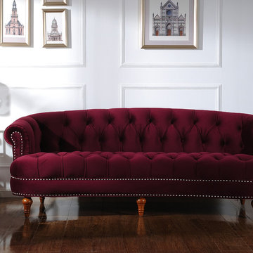 La Rosa Chesterfield Sofa, Burgundy