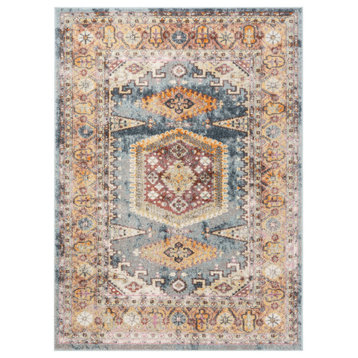 Well Woven Rodeo Roswell Bohemian Eclectic Aztec Blue Area Rug, 5'3"x7'3"