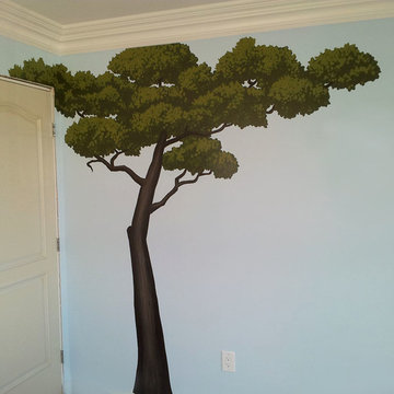 Tree wall from Child's Safari Themed Bedroom