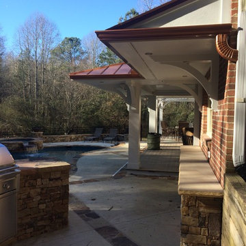Pool cabana,deck,arbor
