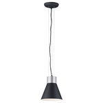 Maxim Lighting - Storehouse LED Pendant - A refined industrial collection of metal pendants finished in Black and topped with Satin Aluminum heat sinks. Suspended by triple cables adds to the authentic look with high power 12 Watt LED providing ample light directed to the surface below.