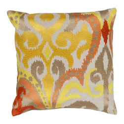 Squash and Poppy Square Pillow by Surya - Decorative Pillows
