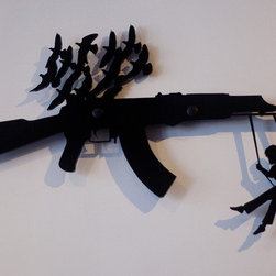 Gun Rack Organizer - Black - Home Decor