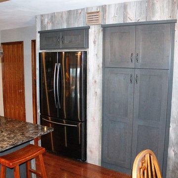 Monterey door, Rustic Cherry wood, Smokey Hills stain.