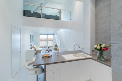 This is an example of a contemporary kitchen in London.