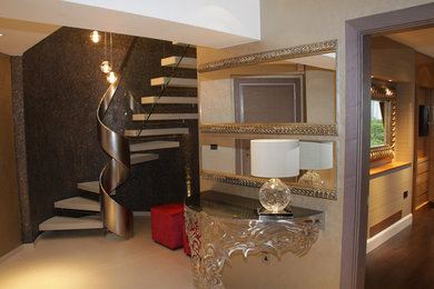Inspiration for a medium sized contemporary staircase in London.
