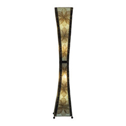 Eangee Home Designs Hour Glass Giant Floor Lamp | Natural - Floor Lamps