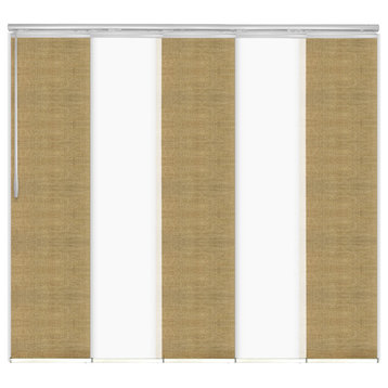 Navajo White-Daffodil 5-Panel Track Extendable Vertical Blinds 58-110"x94"
