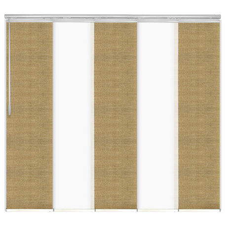 Navajo White-Daffodil 5-Panel Track Extendable Vertical Blinds 58-110"x94"