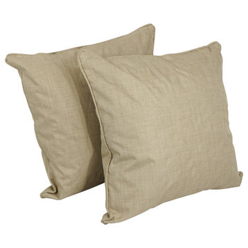 25" Double-Corded Square Floor Pillows With Inserts, Set of 2, Sandstone