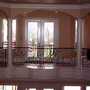 Stair railings and balconies.