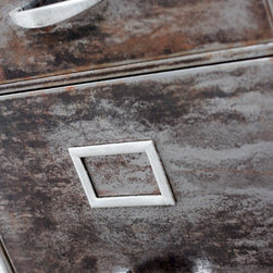 Maurizio Reclaimed Stripped & Distressed Vintage 1950s Steel 4 Drawer Cabinet - Decorative Chests & Cabinets