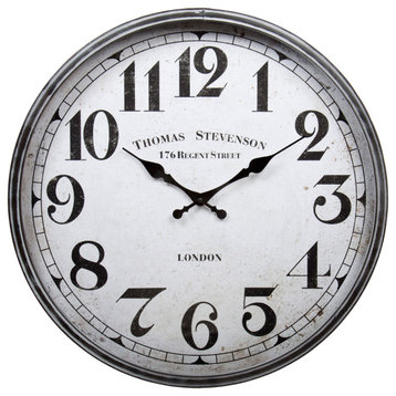 Kiera Grace Round Traditional Parnell Decorative Metal Wall Clock, 23.5x23.5 i