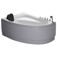 Eago AM189ETL-R 72 Acrylic Whirlpool Bathtub w/ Fixtures, Right Drain - White