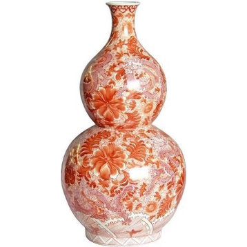 Vase Dragon Gourd Colors May Vary Orange Variable Ceramic Handmade