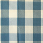 BHF - 4" Blue Buffalo Check Fabric home decorating material, Standard Cut - This is a 4" buffalo check woven of blue and a creamy natural. In some lights this looks teal blue, in others greyed blue.