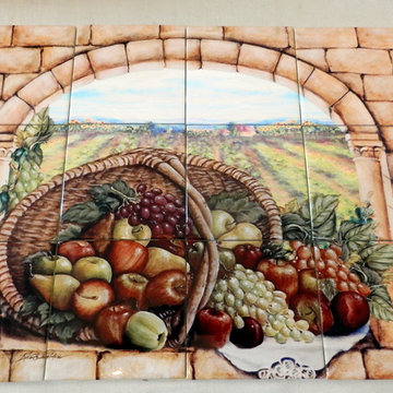 Basket and Apples - RB - Tile Mural