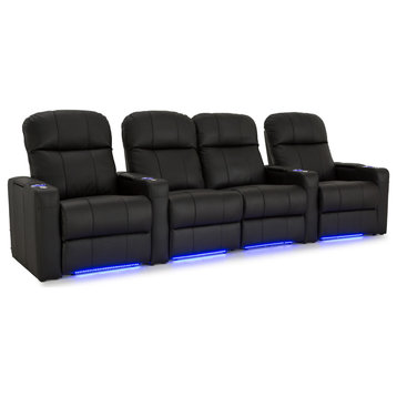 Seatcraft Venetian, Black, Row of 4 With Middle Loveseat