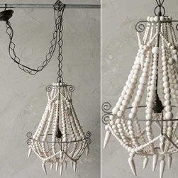 Iron and Wood Beaded Chandelier - Products