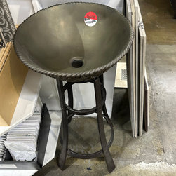 15&rdquo; Elite Round bronze sink Stand Wrought iron 29&rdquo; high with pedestal - Bathroom Sinks