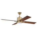 Craftmade Lighting - Craftmade Lighting TEA52SB4 Teana - 52" Ceiling Fan - High style and value set the tone for the Teana ceTeana 52" Ceiling Fa Satin Brass Flat Bla *UL Approved: YES Energy Star Qualified: n/a ADA Certified: n/a  *Number of Lights: Lamp: 1-*Wattage:22w LED Disk bulb(s) *Bulb Included:No *Bulb Type:LED Disk *Finish Type:Satin Brass