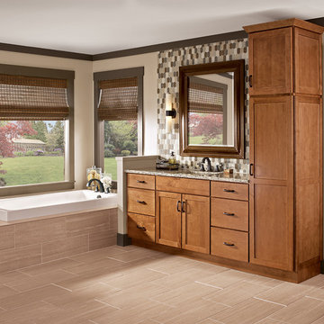 Pallini Bathroom Cabinetry in Maple Caramel Finish
