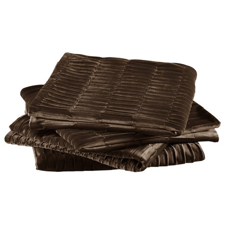 Pleated Velvet Pillow Cover 4 Piece Set, Carafe, 20" X 20"