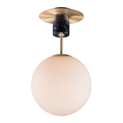Maxim Vesper Single Light 10" Globe Ceiling Light / Pendant with Black Marble Accent - Ceiling Lighting