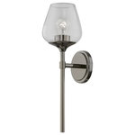 Livex Lighting - Willow 1 Light Black Chrome Vanity Sconce - This one light vanity sconce from the willow collection has understated elegance. It features minimal details, clear curved glass with a black chrome finish and can fit into any decor.