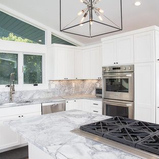 White Mid-Century Modern Kitchen