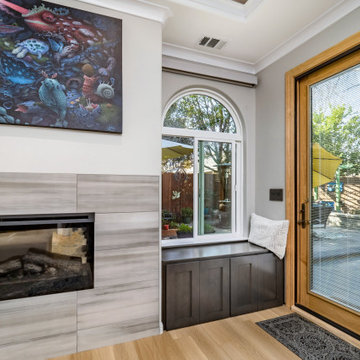 An interior combination of wood and imaginary sea world in Sacramento, CA