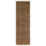 Shahbanu Rugs - Washed Out Afghan Baluch Wool Runner with Earth Tones Hand Knotted Rug,3'2"x9'6" - This fabulous Hand-Knotted carpet has been created and designed for extra strength and durability. This rug has been handcrafted for weeks in the traditional method that is used to make Rugs. This is truly a one-of-kind piece.