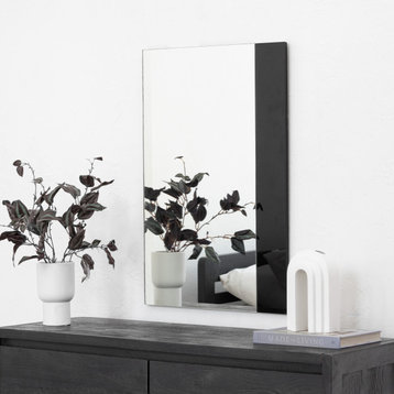 Eric Accent Rectangle Mirror, Black, 30"x20"