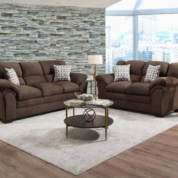 Crushed Chocolate Sofa & Loveseat Collection