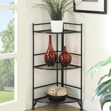 Xtra Storage 3 Tier Corner Folding Metal Corner Shelf