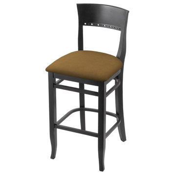 3160 30 Bar Stool with Black Finish and Canter Saddle Seat