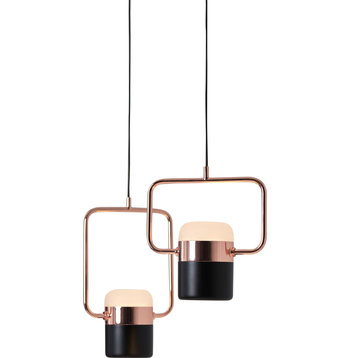 Ling Pendant, Black, Copper, 2-Light