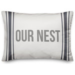 DDCG - Our Nest Blue Flour Sack Stripes 14x20 Lumbar Pillow - With a touch of rustic, a dash of industrial, and a pinch of modern elegance, this throw pillow helps you create a warm and welcoming space in your home. The durable fabric of this item ensures it lasts a long time in your home. The result is a quality crafted product that makes for a stylish addition to your home.