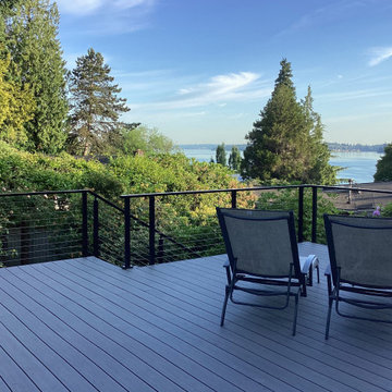 Modern Outdoor Living with Muzata Black Cable Railing