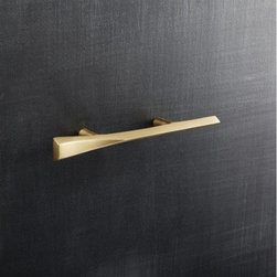 twig brass 3" handle | CB2 - Cabinet And Drawer Knobs