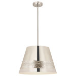 Z-LITE - Z-LITE 6013-18PN 1 Light Chandelier, Polished Nickel - Z-LITE 6013-18PN 1 Light Chandelier,Polished Nickel.  Style: Transitional, Urban, Classical, Restoration, Industrial.  Collection: Maddox.  Frame Finish: Polished Nickel.  Frame Material: Iron.  Shade Finish: Polished Nickel.  Shade Material: Iron.  Dimension(in): 18(L) x 18(W) x 13.5(H).  Rods: 6x12" + 1x6" + 1x3".  Cord/Wire Length(in): 110".  Bulb: (1)100W Medium Base,Dimmable(Not Inculed).  UL Classification/Application: CUL/cETLu/Dry.